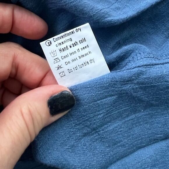 Dusty Blue Ruffle Cap Sleeve Tunic Top | Size XL - Picture 7 of 11